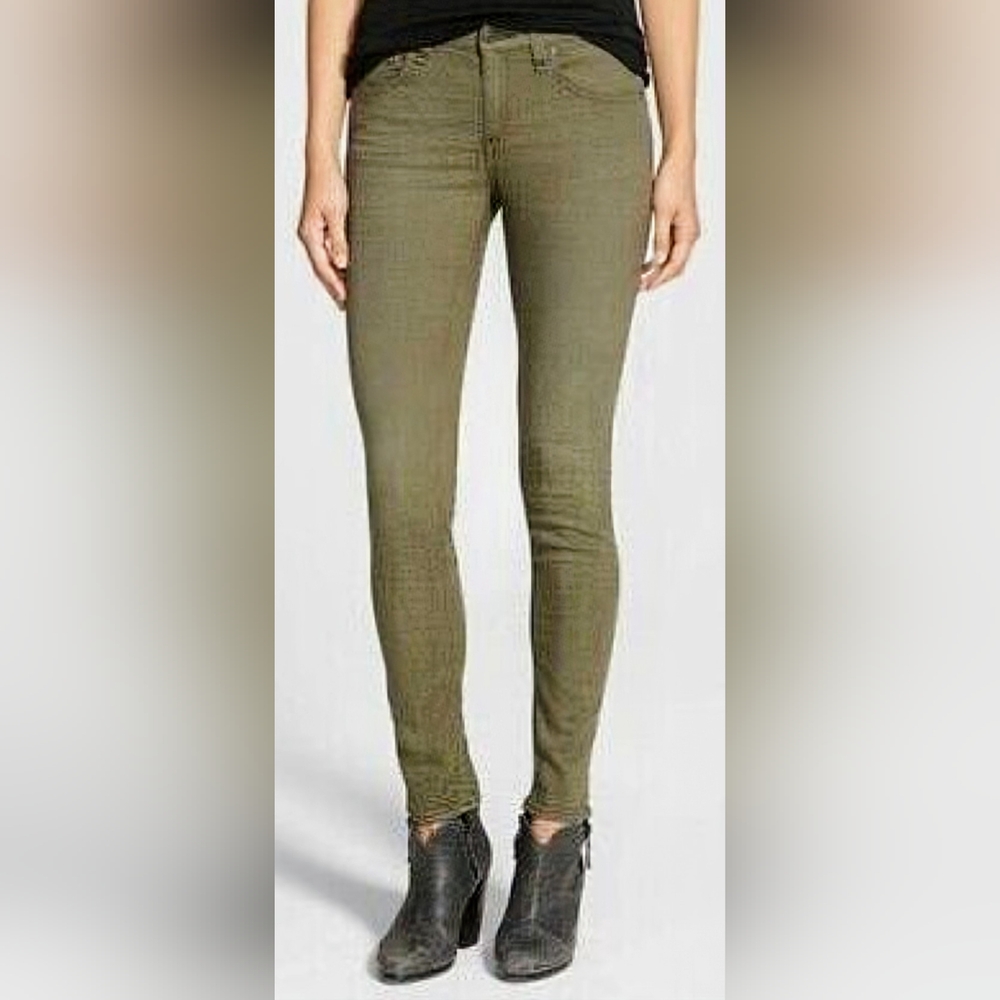 Rag and Bone skinny green jeans